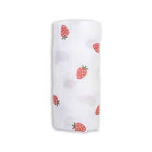 Charger l'image dans la galerie, FRAISES - Couverture en mousseline OU pour emmailloter - Swaddling blanket
