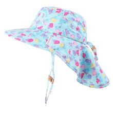 Charger l&#39;image dans la galerie, Chapeau d&#39;été avec cape PAPILLON - Butterfly sun hat with neck cape 2-4 ans

