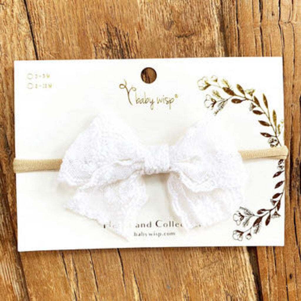 Bandeau de tete en dentelle BLANC 0-18 mois