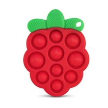 Charger l'image dans la galerie, Pop jouet de dentition FRAMBOISE en silicone doux sans BPA 3 mois +
