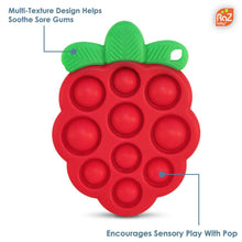 Charger l'image dans la galerie, Pop jouet de dentition FRAMBOISE en silicone doux sans BPA 3 mois +
