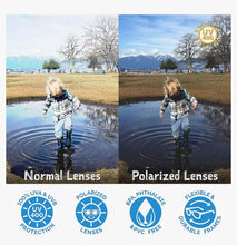 Charger l'image dans la galerie, Lunettes de soleil polarisées flexibles UV-400 avec sangle pour bébé et enfant NAVY AURORA - 2-6 ans

