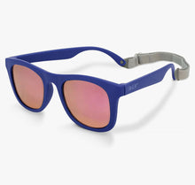 Charger l&#39;image dans la galerie, Lunettes de soleil polarisées flexibles UV-400 avec sangle pour bébé et enfant NAVY AURORA - 6 mois - 2 ans
