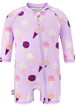 Charger l&#39;image dans la galerie, Combinaison MAILLOT anti UV 1 pièce manches longues LAVENDER ICE CREAM 3 ans
