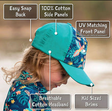Charger l&#39;image dans la galerie, Casquette UV - GREEN TROPICAL - LARGE 2-5 ans
