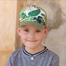 Charger l&#39;image dans la galerie, Casquette UV - GREEN TROPICAL - LARGE 2-5 ans
