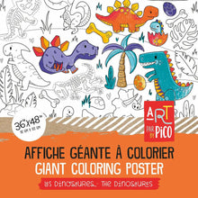 Charger l&#39;image dans la galerie, LES DINOSAURES Affiche géante à colorier
