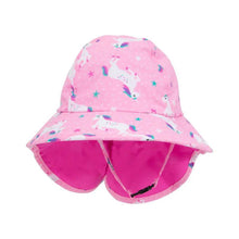 Charger l'image dans la galerie, Chapeau d ete UPF 50 avec rabat de cou LICORNE - Unicorn cap sunhat AJUSTABLE 6-24 mois
