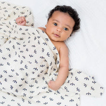 Charger l&#39;image dans la galerie, OISEAUX et MOUTARDE - Paquet de 2 Couvertures legeres OU pour emmailloter - Swaddling blanket MUDCLOTH + BLACK BIRDS
