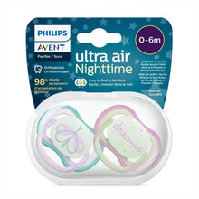 Charger l&#39;image dans la galerie, Paquet de 2 Suces orthodontique Ultra air Nighttime - PAPILLON DREAMS - 0-6 mois

