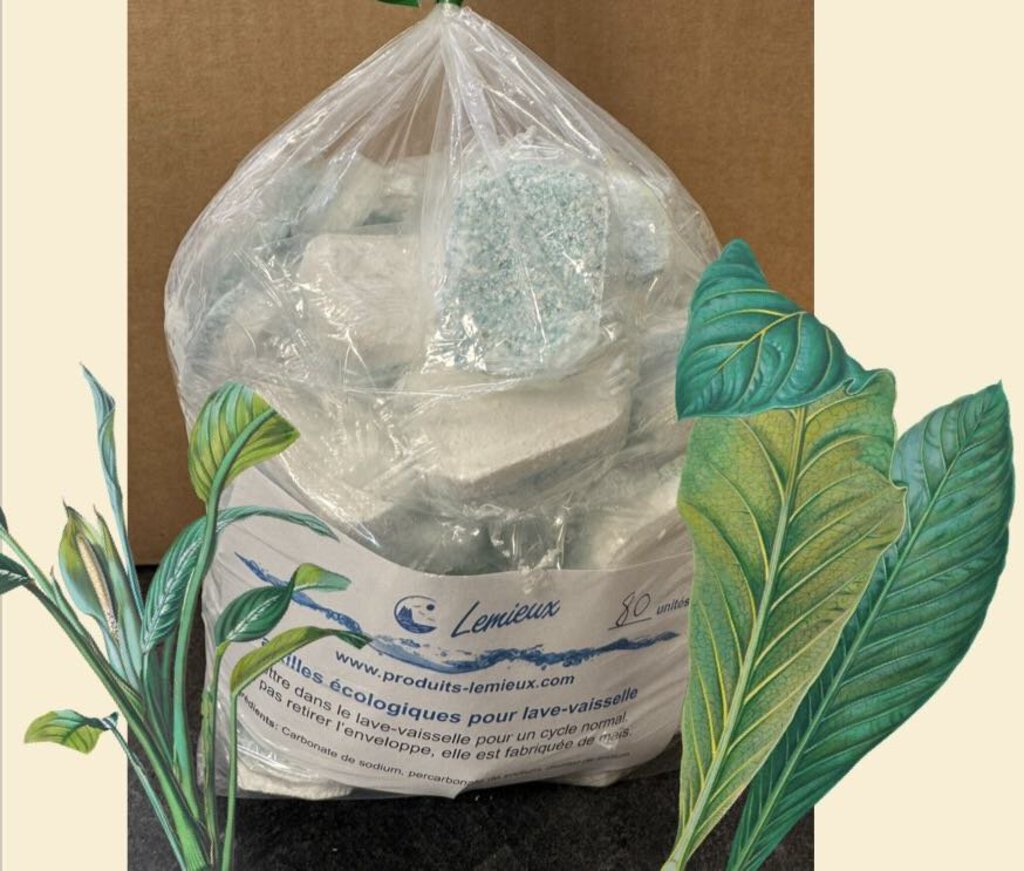 UNE Pastille LAVE-VAISELLE biodegradable amidon de mais