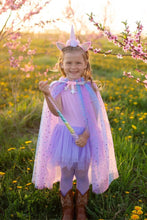 Charger l&#39;image dans la galerie, DEGUISEMENT - Cape multi couleur paillettes AVEC diadème LICORNE 4-6

