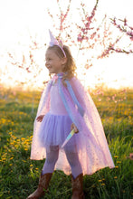 Charger l&#39;image dans la galerie, DEGUISEMENT - Cape multi couleur paillettes AVEC diadème LICORNE 4-6

