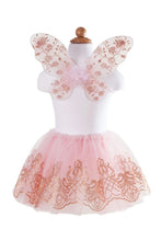 Charger l'image dans la galerie, DÉGUISEMENT 2 pcs Ensemble tutu et ailes PAPILLON en or rose 4-6 ans
