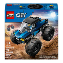 Charger l'image dans la galerie, LEGO CITY Blue Monster Truck Off-Road Toy, Mini Monster Truck 60402
