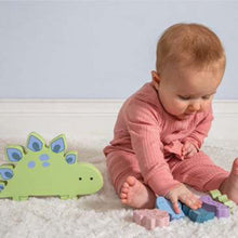 Charger l&#39;image dans la galerie, DINOSAURE Ensemble de blocs en bois jouet éducatif - LittleWood Blocks 9 x 8 pouces - 18 mois et +
