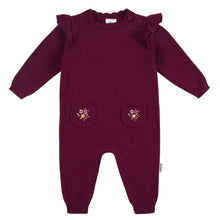 Charger l&#39;image dans la galerie, Jumpsuit tricot - Sweater Knit Romper FLOWERS - 18 mois
