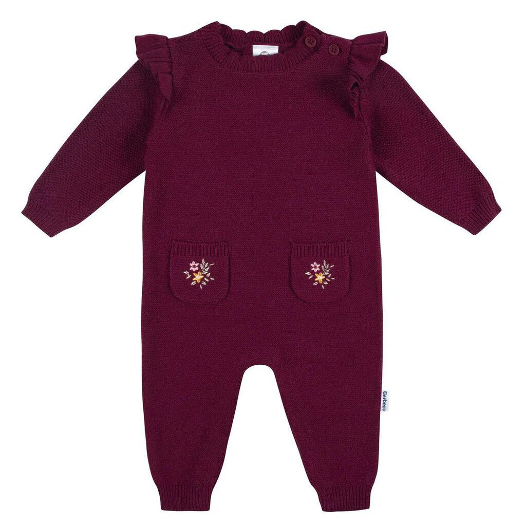 Jumpsuit tricot - Sweater Knit Romper FLOWERS - 18 mois