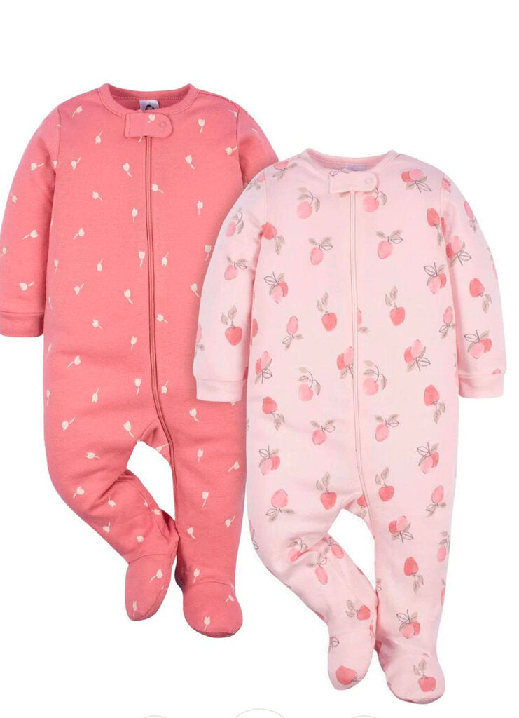 Ensemble de 2 pyjamsa a pates POMMES APPLEY SWEET - 3-6 mois