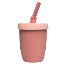 Charger l&#39;image dans la galerie, Verre avec couvercle et paille en silicone - Kids&#39; cup with straw - BUNNY

