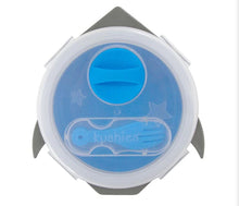 Charger l&#39;image dans la galerie, Silibowl - plat/bol - suction antidegats - avec couillere NAVETTE bleu
