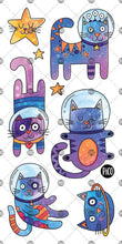 Charger l'image dans la galerie, LES CHATS DE L'ESPACE Tatouages temporaires - CREATION QUEBECOISE
