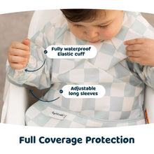 Charger l&#39;image dans la galerie, Bavoir manches longues SAGE CHECKERS 6-24 mois
