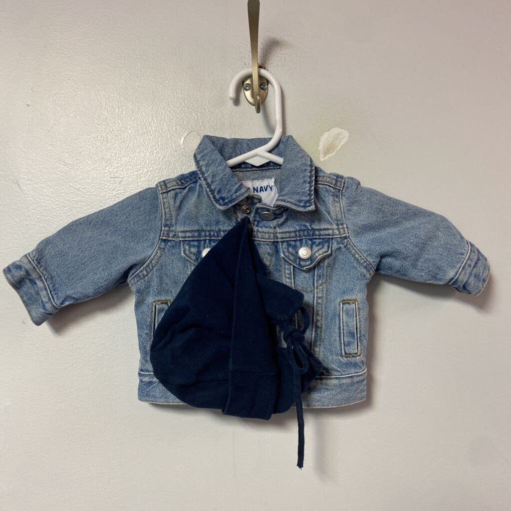 Veste en JEANS avec bonnet - 0-3 mois