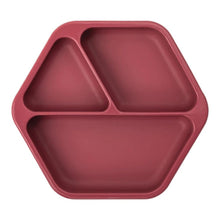Charger l&#39;image dans la galerie, Assiette en silicone 3 compartiments BURGUNDY
