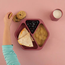 Charger l&#39;image dans la galerie, Assiette en silicone 3 compartiments BURGUNDY
