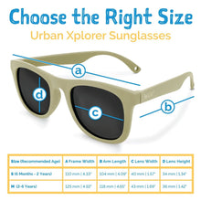 Charger l&#39;image dans la galerie, Lunettes de soleil polarisées flexibles UV-400 avec sangle pour bébé et enfant OLIVE KHAKI - 6 mois - 2 ans
