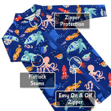Charger l&#39;image dans la galerie, Combinaison MAILLOT anti UV 1 pièce manches longues SEA FRIENDS 3 ans
