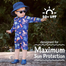 Charger l&#39;image dans la galerie, Combinaison MAILLOT anti UV 1 pièce manches longues SEA FRIENDS 3 ans
