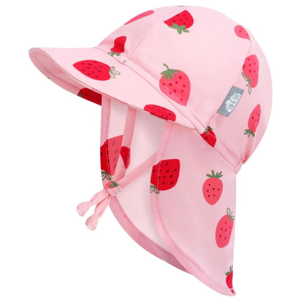 Bonnet chapeau été à rabat en Nylon et Spandex STRAWBERRY - 0-3 mois