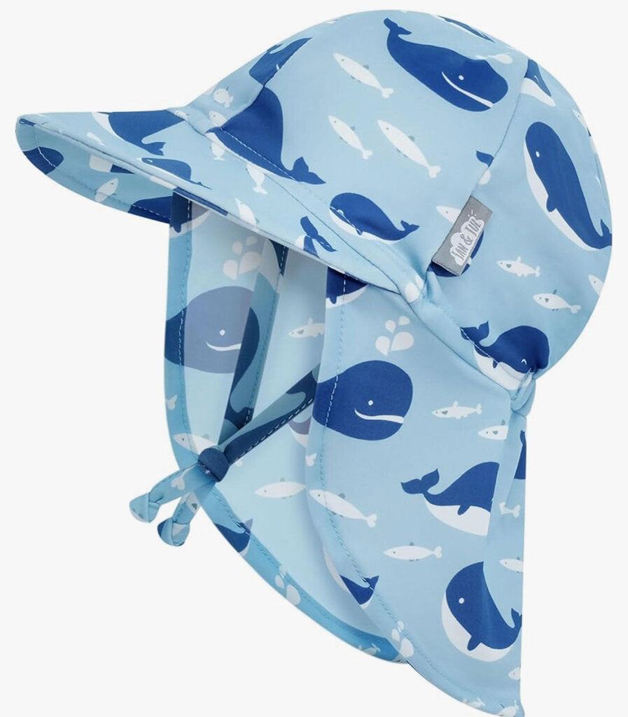 Bonnet chapeau été à rabat en Nylon et Spandex WHALE - 3-6 mois