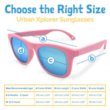 Charger l&#39;image dans la galerie, Lunettes de soleil polarisées flexibles UV-400 avec sangle pour bébé et enfant PEACH PINK AURORA - 6 mois - 2 ans
