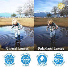 Charger l&#39;image dans la galerie, Lunettes de soleil polarisées flexibles UV-400 avec sangle pour bébé et enfant PEACH PINK AURORA - 6 mois - 2 ans
