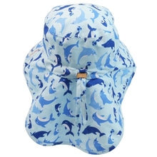 Charger l&#39;image dans la galerie, Chapeau d&#39;été avec cape DAUPHIN - Dolphin sun hat with neck cape 2-4 ans
