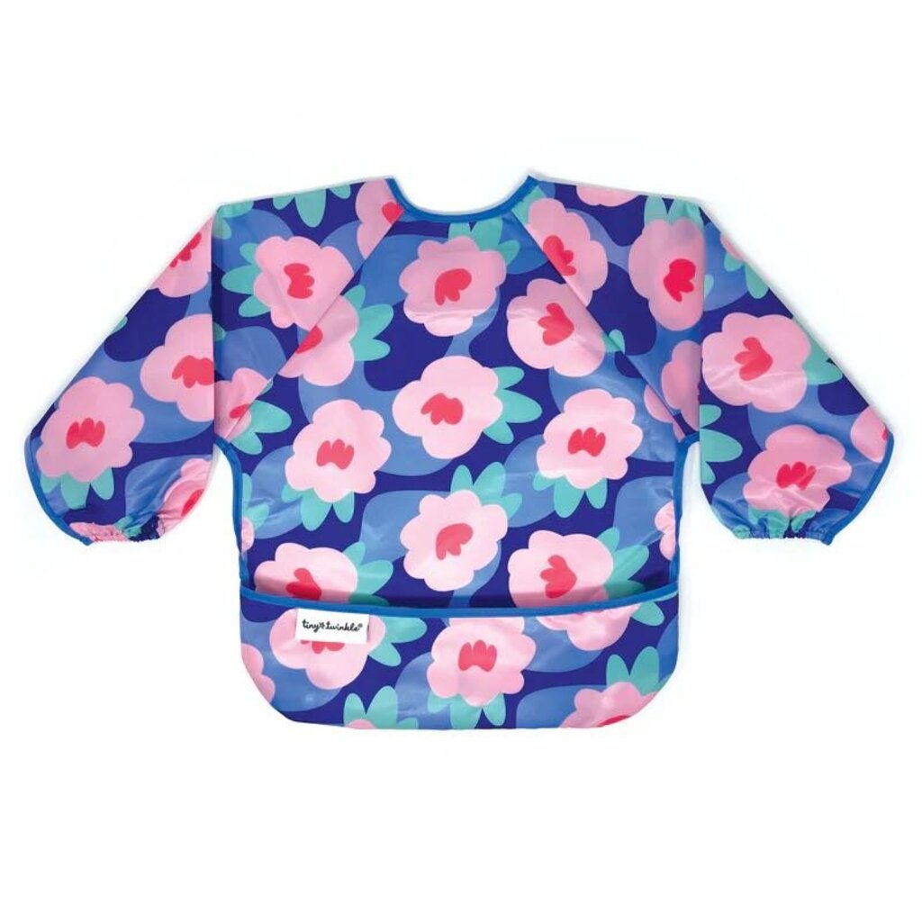 Bavoir manches longues BLUE FLORAL 6-24 mois