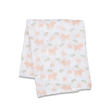 Charger l&#39;image dans la galerie, COCHONNETS - Couverture en mousseline OU pour emmailloter - Swaddling blanket PIGGIES
