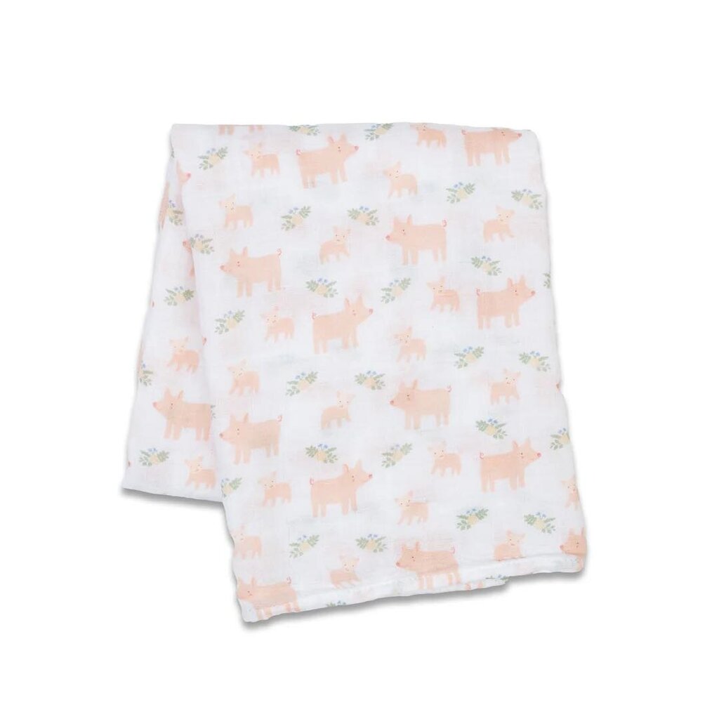 COCHONNETS - Couverture en mousseline OU pour emmailloter - Swaddling blanket PIGGIES