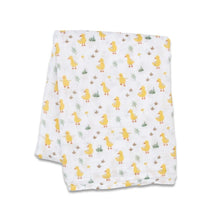 Charger l&#39;image dans la galerie, CANARDS - Couverture en mousseline OU pour emmailloter - Swaddling blanket DUCKS
