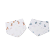 Charger l&#39;image dans la galerie, OURSONS et BATEAUX Bavoir - Bandana Bib 2 PK - Vintage Bears &amp; Sailboats
