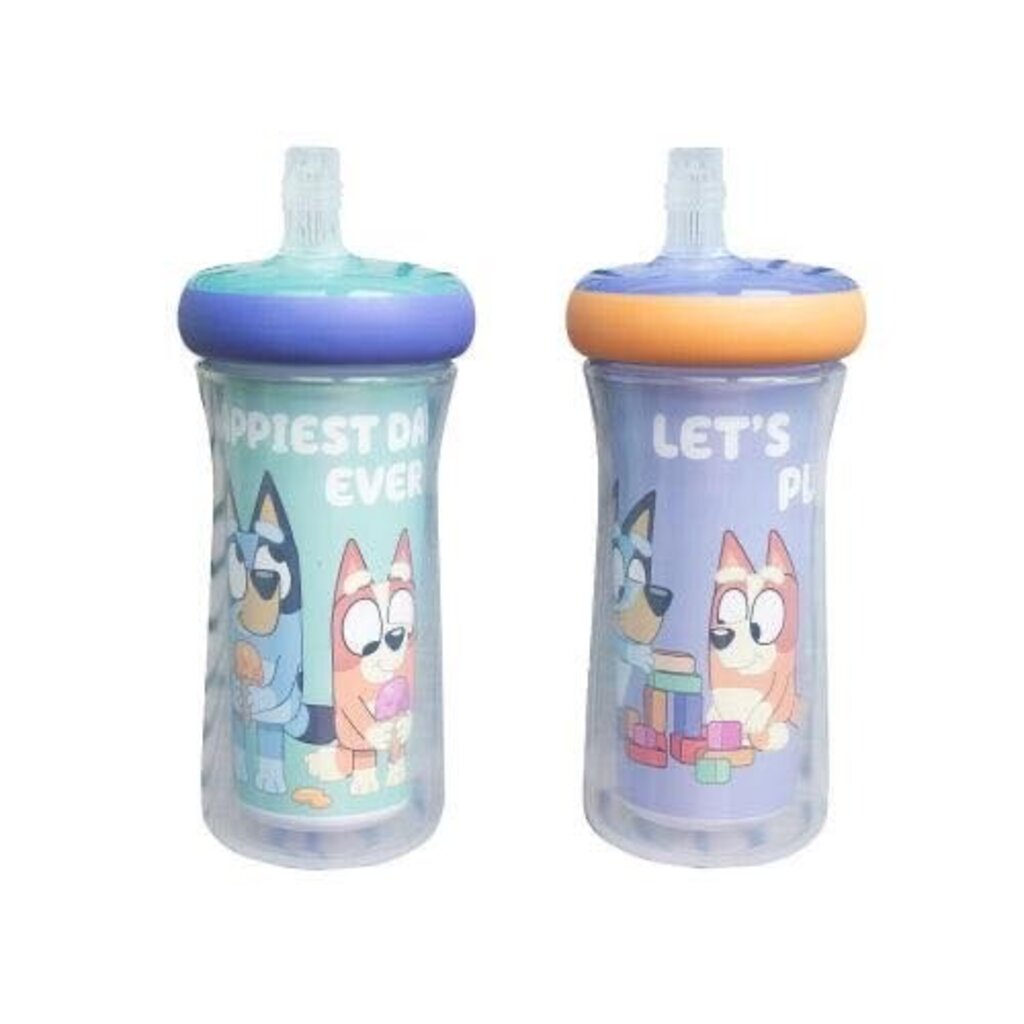 Paquet de 2 Bouteilles avec paille BLUEY - Insulated Dropguard Straw Cup 9 oz