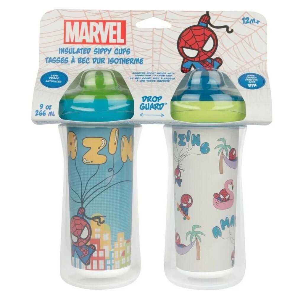 Paquet de 2 Bouteilles avec bec SPIDERMAN - Insulated Dropguard Cup 9 oz