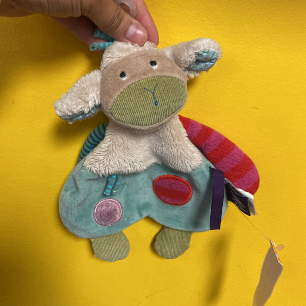 Doudou avec peluche tete de MOUTON