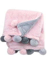 Charger l&#39;image dans la galerie, Couverture en peluche - Plush Blanket Pink Pom Pom
