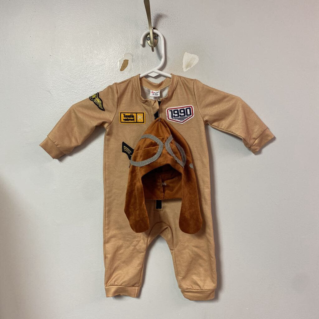 DEGUISEMENT 2 pcs jumpsuit + chapeau PILOTE - 3-6 mois