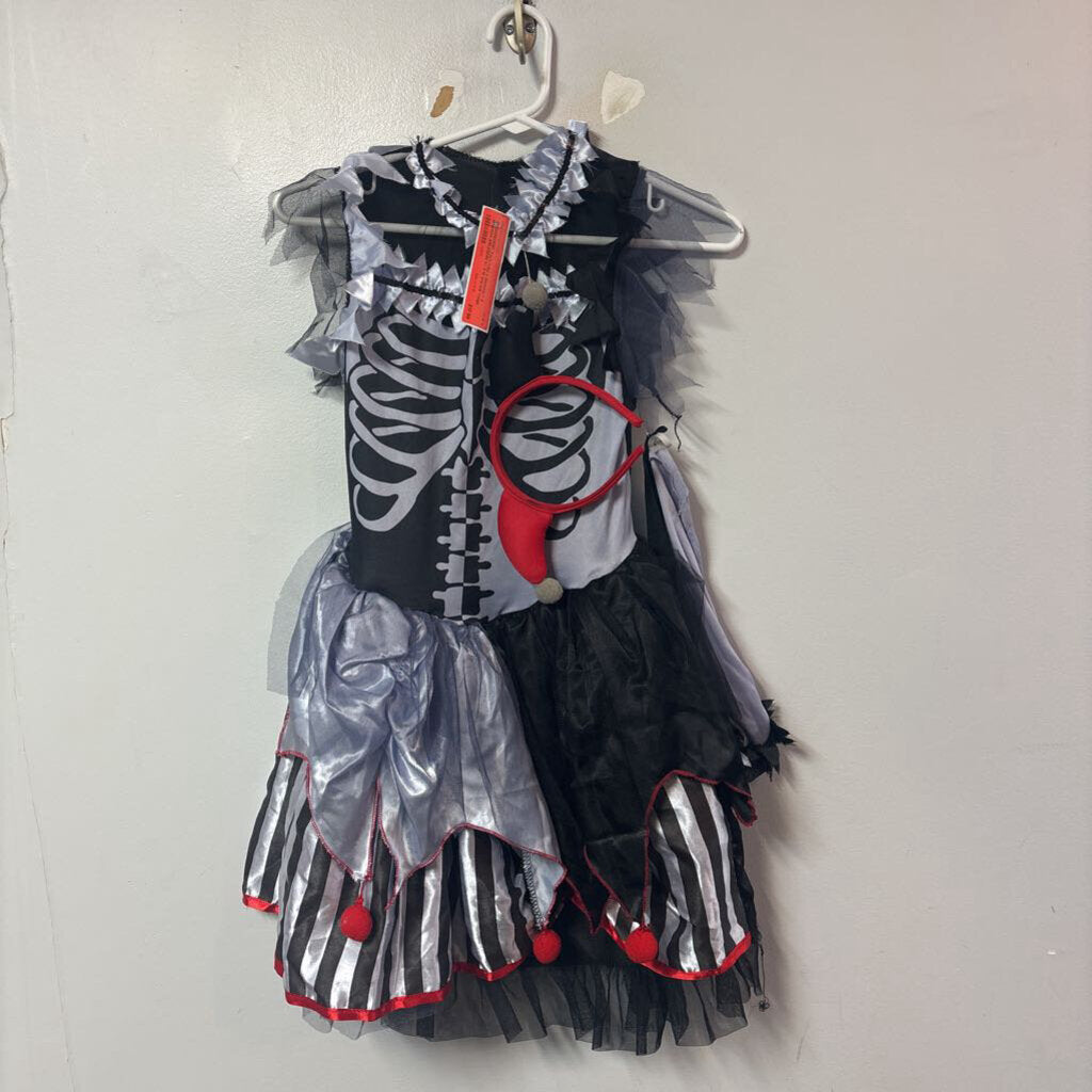 DEGUISEMENT 3 pcs robe + diademe + 2 poignees ARLEQUIN +/- 8-10 ans