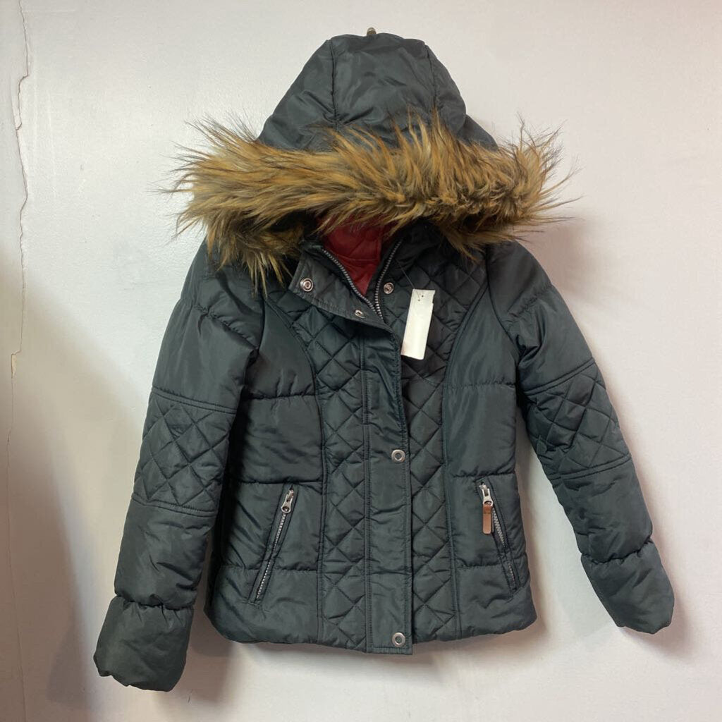 Manteau HIVER avec capuchon en PELUCHE+/- 8-10 ans
